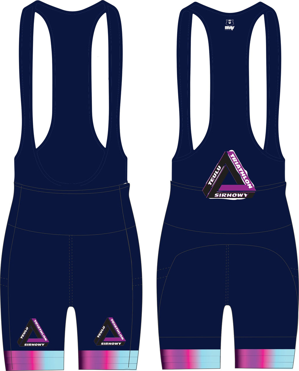 Sirhowy Tri Bib Shorts - Race Fit (UK STOCK)